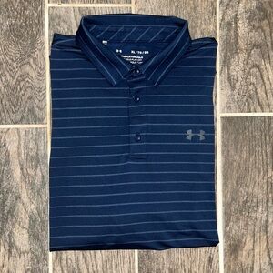 Under Armour Polo Men’s XL Navy Gray The Playoff Golf Stripe Lightweight